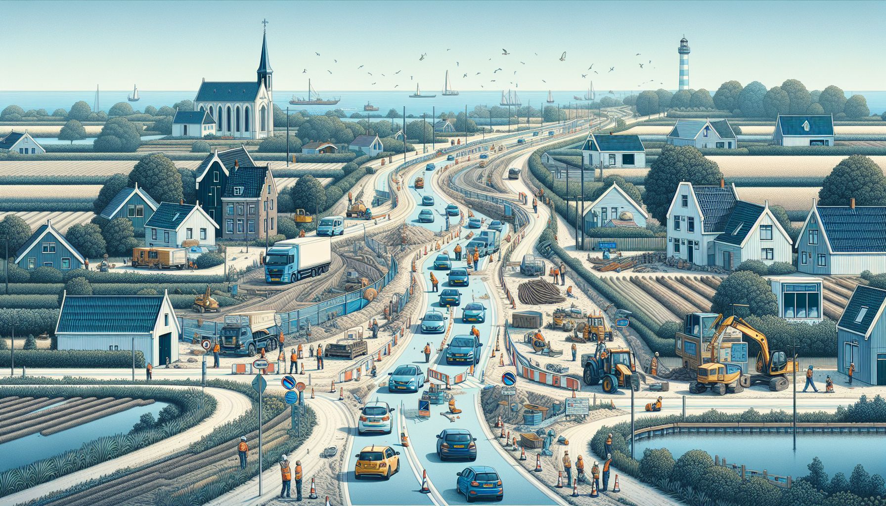 vertraging in tholen: verkeershinder door molenvlietsestraat